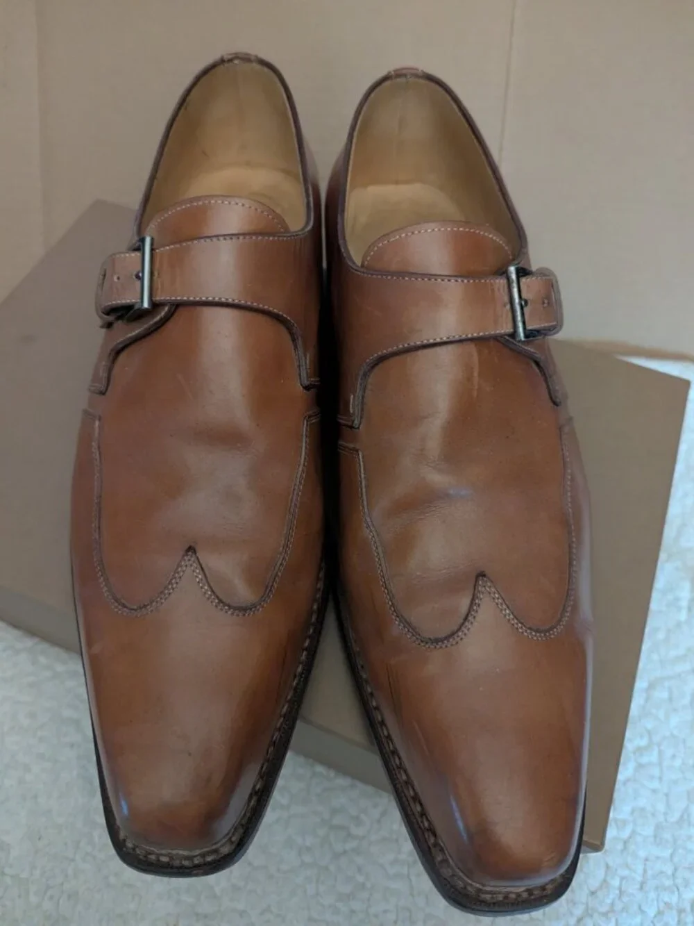 Roberto Biagini Italian Mens Strap Dress Shoes Size 10
